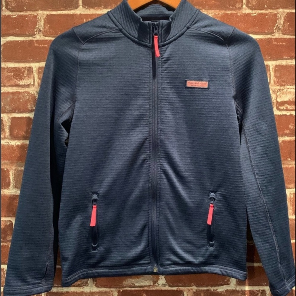 Girls Blue Vineyard Vines Track Jacket